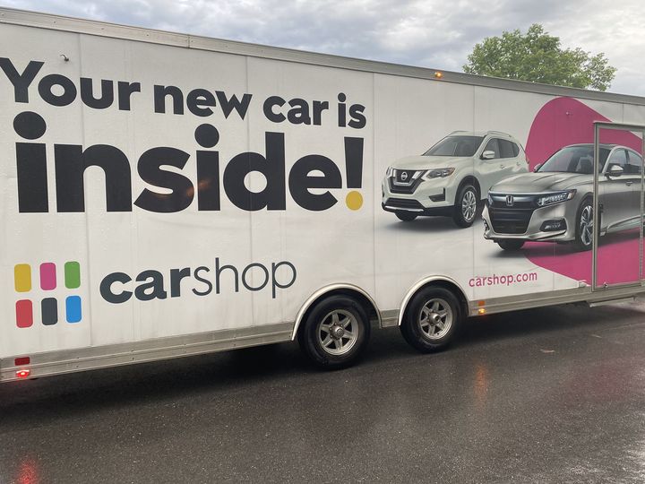 CarShop trailer to deliver used cars. 